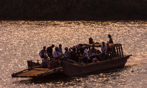 Chiang Khong Ferry on Mekong R